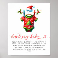 Holly Christmas Papai noel Chá de fraldas Não Diga