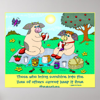 Poster Holly Cow e Belle Cow, "Sunshine Picnic"
