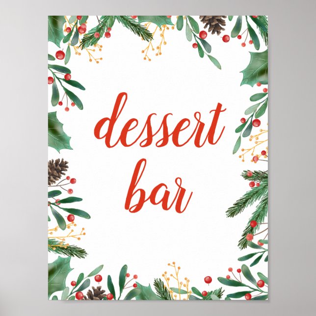 Poster Holly deixa Berry Natal | Sinal de Bar do deserto (Frente)