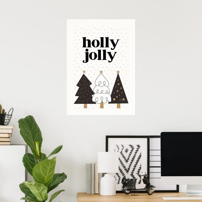 Poster Holly Jolly Scandinávia Natal (Escritório em casa)
