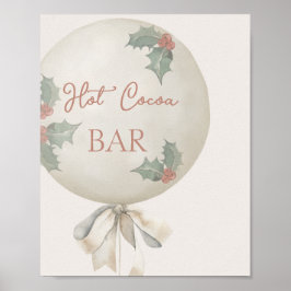 Poster Holly Vintage Balloon Birthday Hot Cocoa Bar