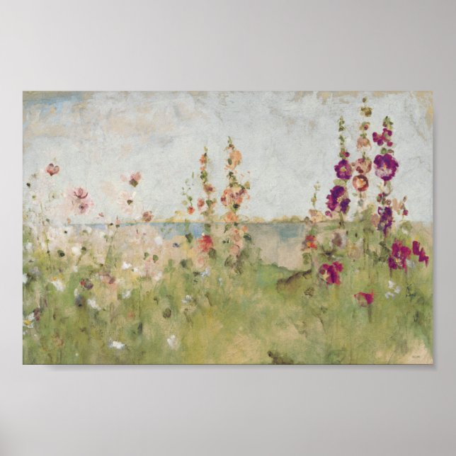 Poster Hollyhocks pelo mar (Frente)