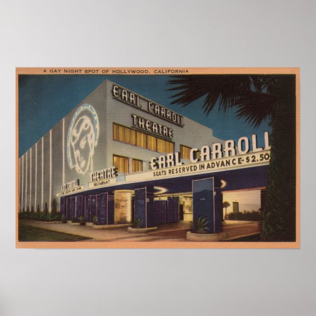 Pôster Hollywood, CA - "Um ponto noturno gay" (Frente)