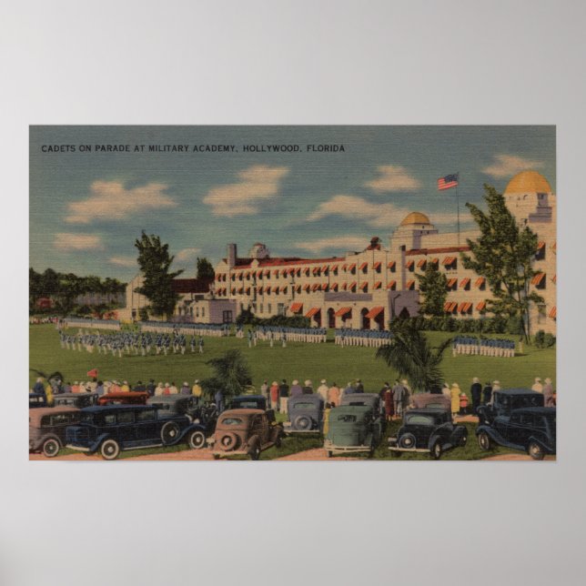 Pôster Hollywood, FL - Parada de Cadete na Academia Milit (Frente)