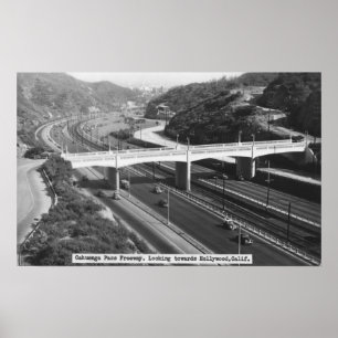 Poster Hollywood, opinião da autoestrada da passagem de