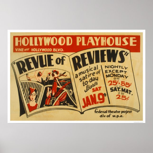 Pôster Hollywood Revue Musical 1937 WPA (Frente)