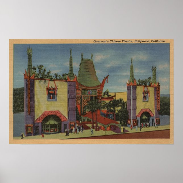 Poster Hollywood, vista do Teatro Chinês do CAGrauman (Frente)