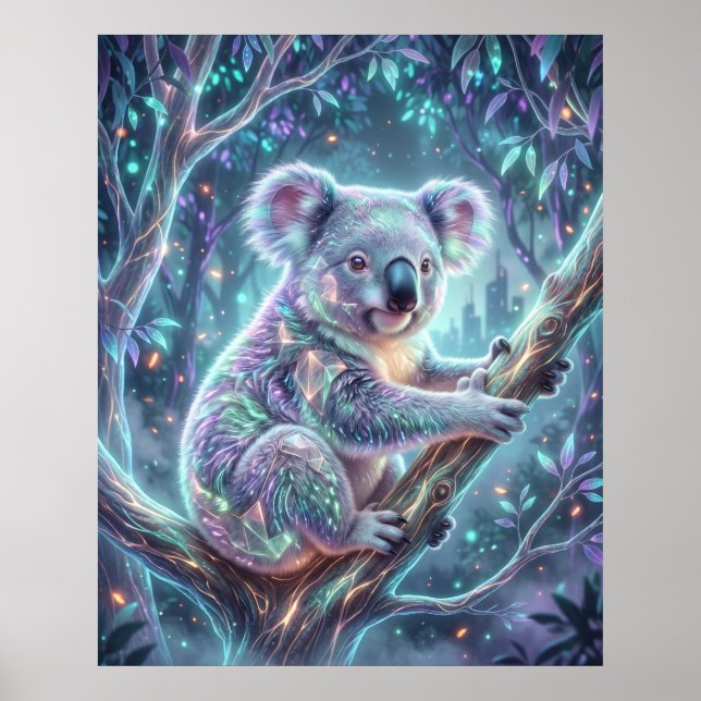 Poster Holograma Koala Dossel Neon (Frente)