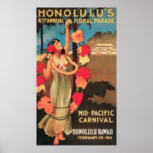 Pôster Hololulu, parada floral anual 1911 de Havaí 6a