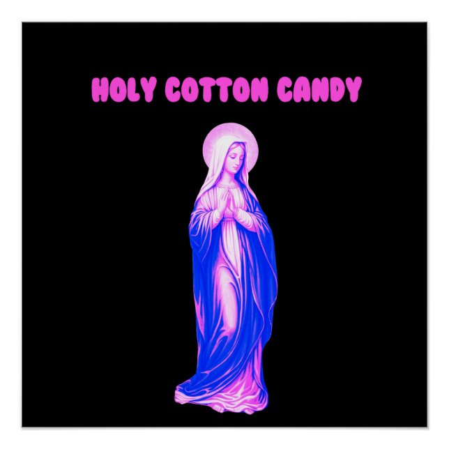 Pôster Holy Cotton Candy Vierge Marie Rose et Bleue (Frente)
