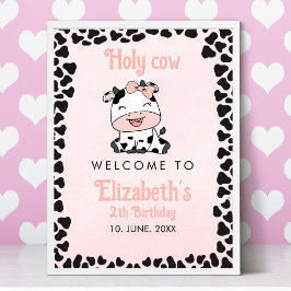 Poster Holy Cow, Cute cow birthday girl