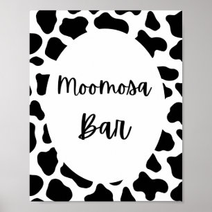 Poster Holy Cow Print Cow Birthday Party Moo Mosa Bar