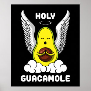 Poster Holy Guacamole Avocado Vegan Funny Joke