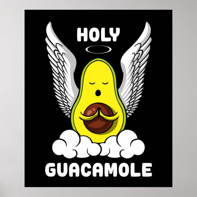 Poster Holy Guacamole Avocado Vegan Funny Joke (Frente)