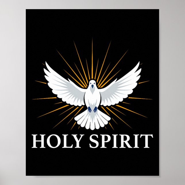 Poster Holy Srit Dove Sritual Symbol Christian Bible Fait (Frente)