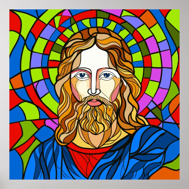 Poster holy stained glass design procreate hand drawing  (Frente)