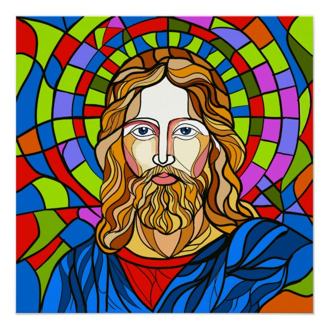 Pôster holy stained glass design procreate hand drawing  (Frente)