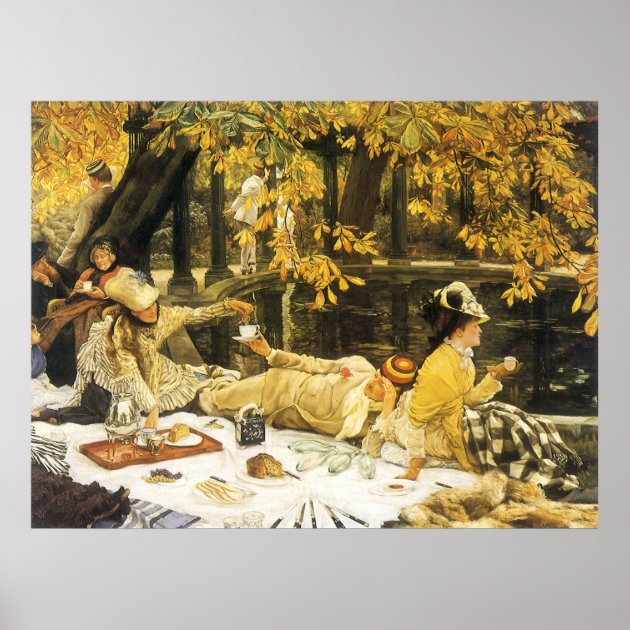 Poster Holyday the Picnic by James Tissot Victorian Art Zazzle