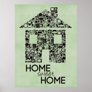 Poster Home doce Home das canvas de arte da parede