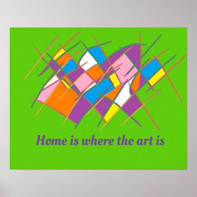 Poster Home é onde a arte é logo na design verde (Frente)