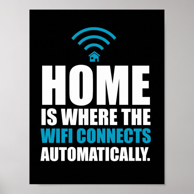 Poster Home é onde o Wi-Fi se conecta automaticamente (Frente)
