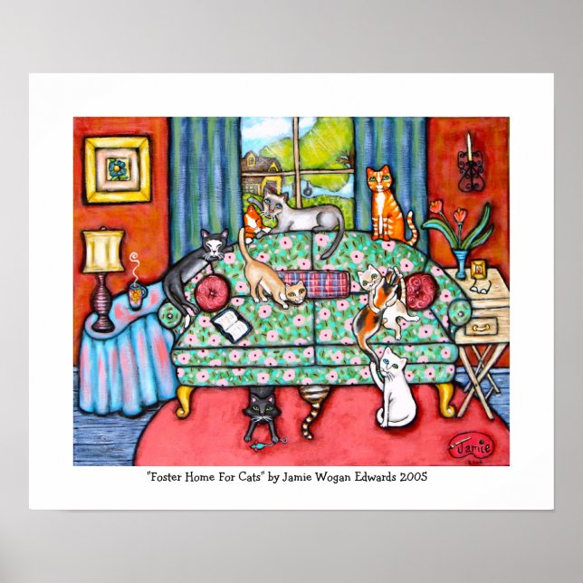 Poster Home For Foster Cats by Jamie Wogan Edwards (Frente)