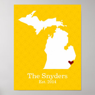 Pôster Home is Where Your Heart Is - Michigan