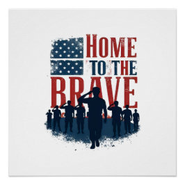 Pôster Home of the Brave Salute Tee