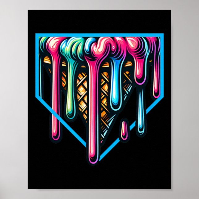 Poster Home Plate Drip - Sorvete Softll E Venda  (Frente)
