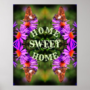 Poster Home Sweet Home Butterfly Abstrato