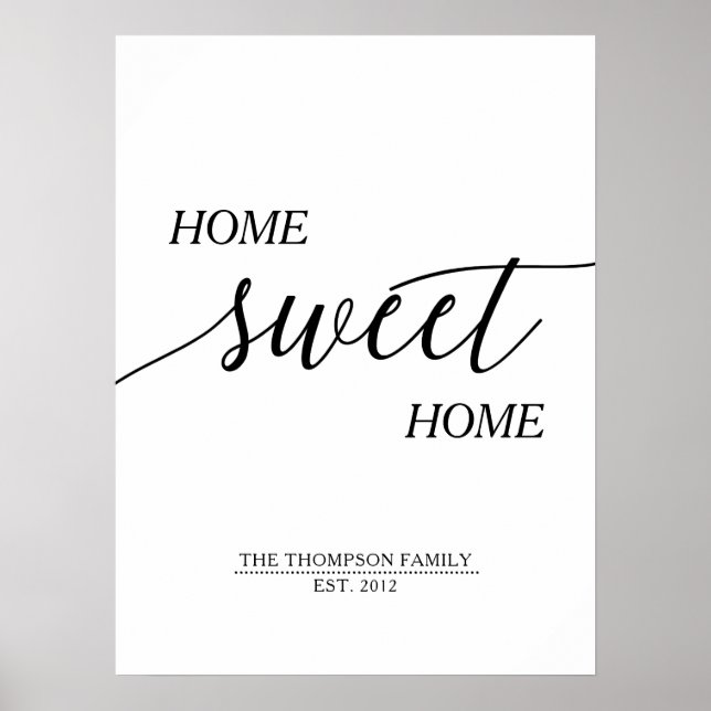 Poster Home Sweet Home Family Name (Frente)