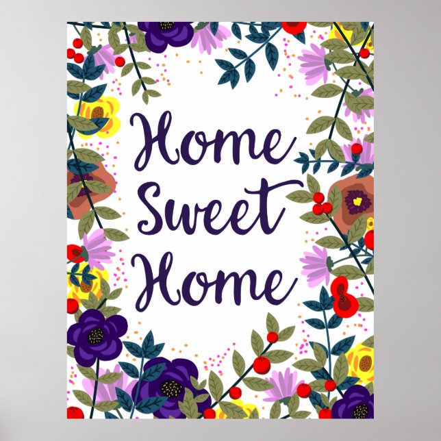Poster Home Sweet Home Floral Reef (Frente)