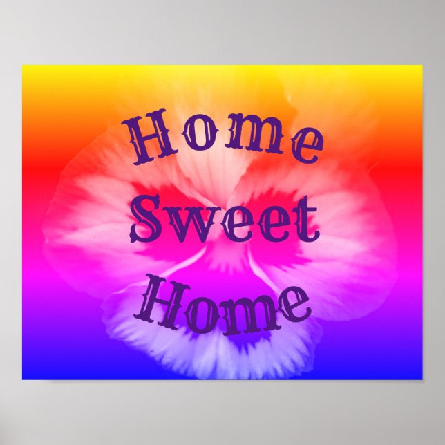 Poster Home Sweet Home Pansy Flower (Frente)
