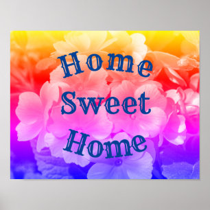 Poster Home Sweet Home Primrose Flowers