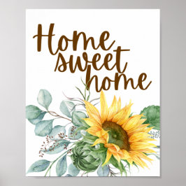 Poster Home Sweet Home Sunflower