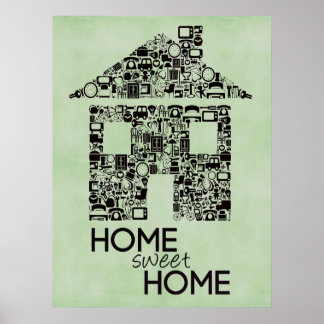 Poster Home Sweet Home Wall Art Canvas