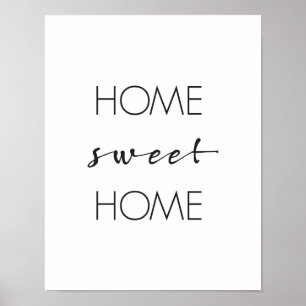 Pôster Home Sweet Home, Wall Art Impressão, Tipografia Po