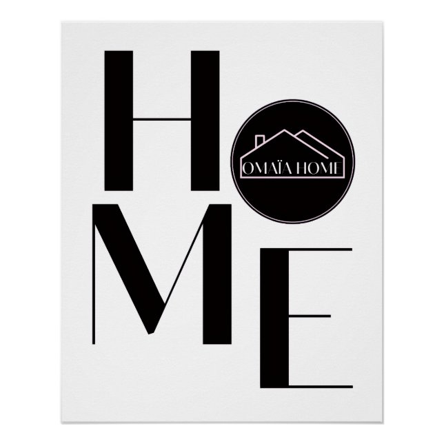 Pôster HOME Typography Wall Art (Frente)