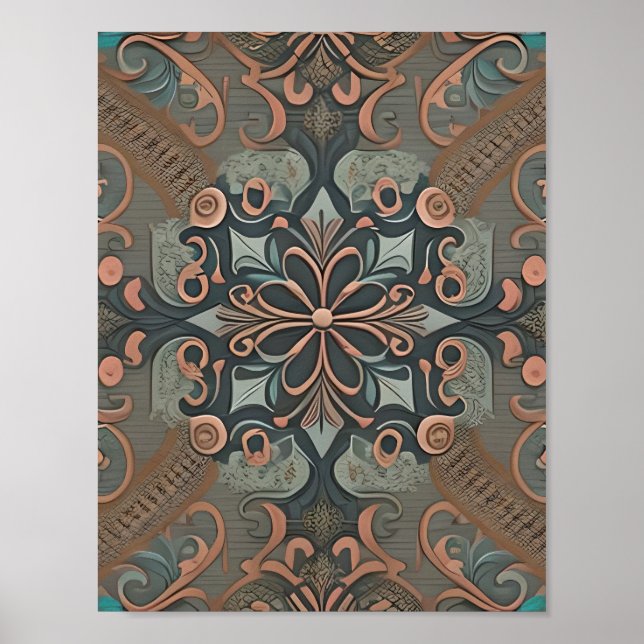 Poster Homely cottage pattern (Frente)