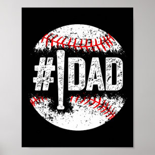 Poster Homem 1 Pai Beisebol Número Um Papai Filho Beisebo