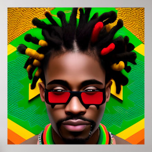 Poster Homem Africano Rei Negro Melanin Bruh Irmão