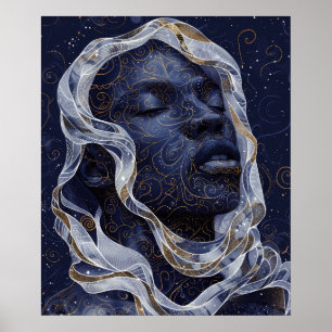 Poster Homem Americano Vibrante em Capucheiras Itriciadas