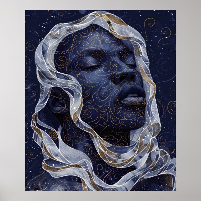 Poster Homem Americano Vibrante em Capucheiras Itriciadas (Frente)