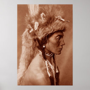 Poster Homem Blackfoot do nativo americano de Piegan