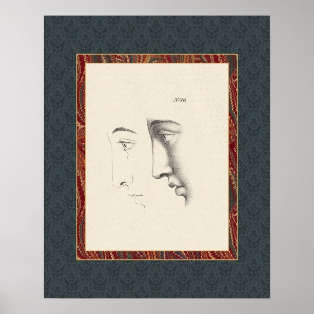 Pôster Homem Clássico Elegante em perfil francês antigo (Frente)