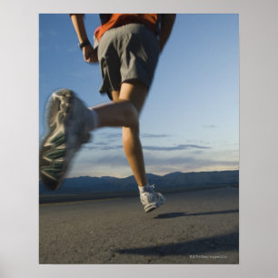 Poster Homem com artes atléticas em marcha