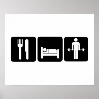 Poster Homem Comeu Sono Levante Pesos