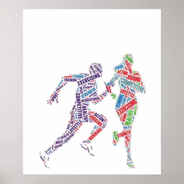 Pôster Homem correndo e garota (Frente)