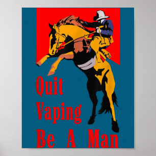 Poster Homem Cowboy Parando de Vaper Para Ilustração