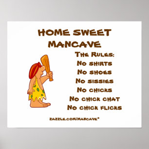 Poster Homem das cavernas Mancave Rules2
